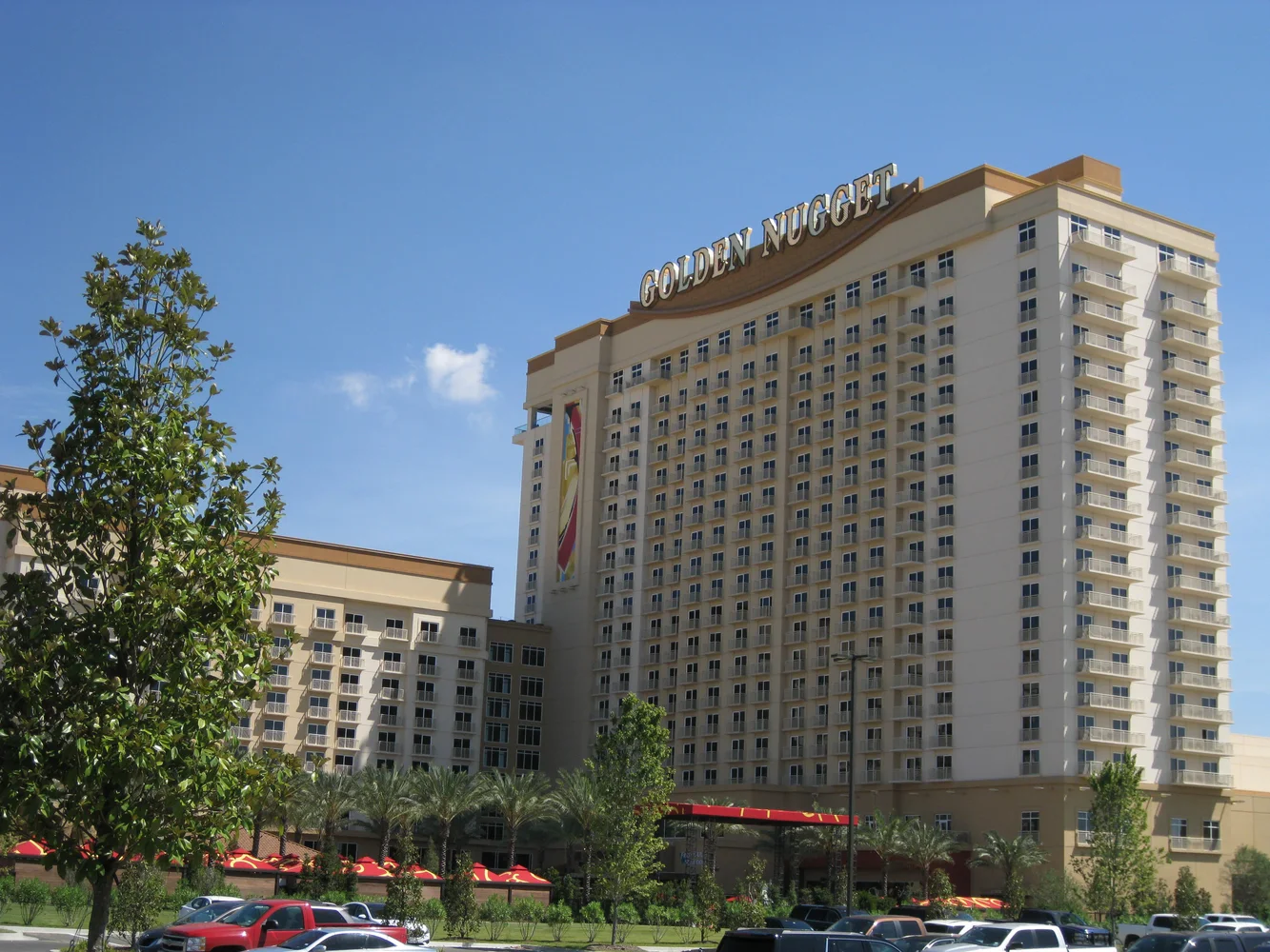 Golden Nugget Lake Charles casino resort exterior, photographed in 2015