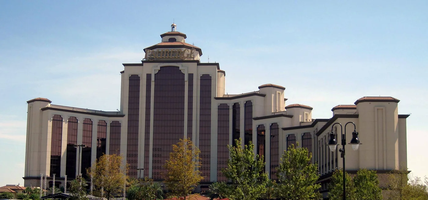 L’Auberge Casino Resort hotel towers in Lake Charles, photographed in 2015